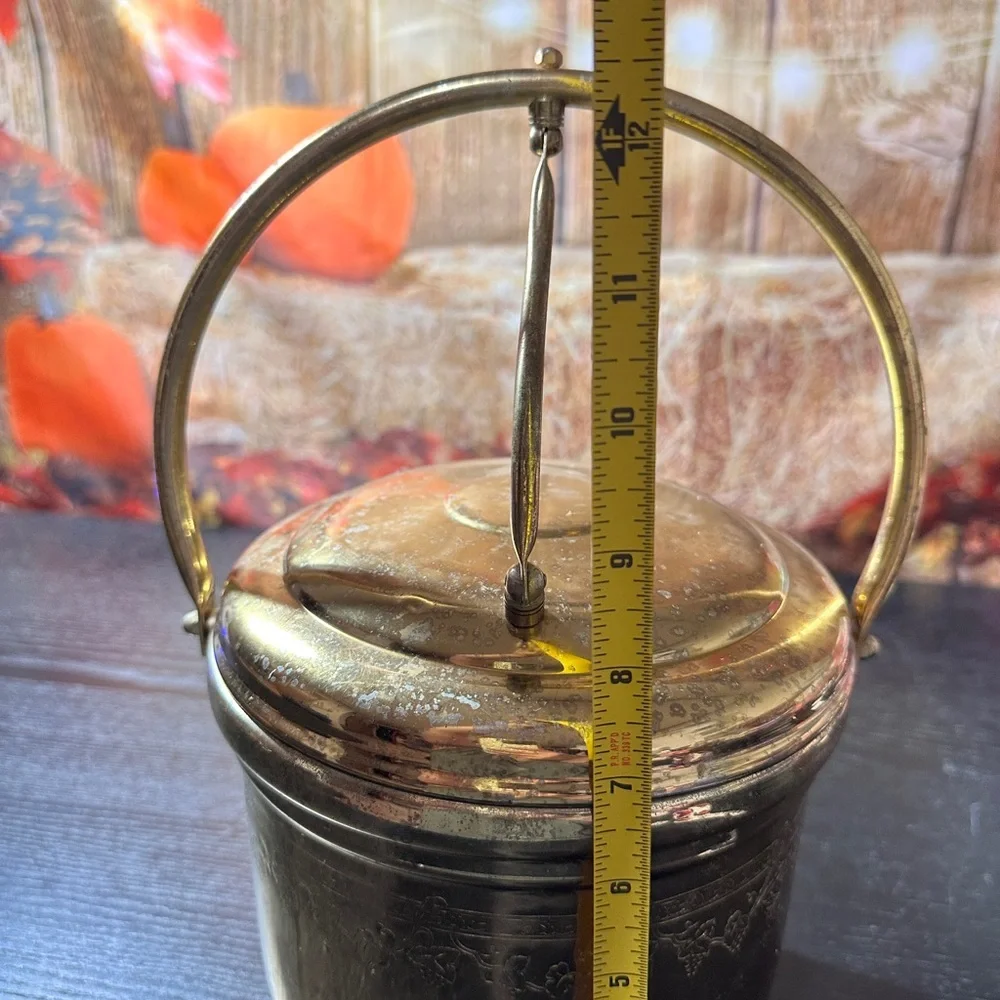 Vintage MCM Solid Brass Ice Bucket by United